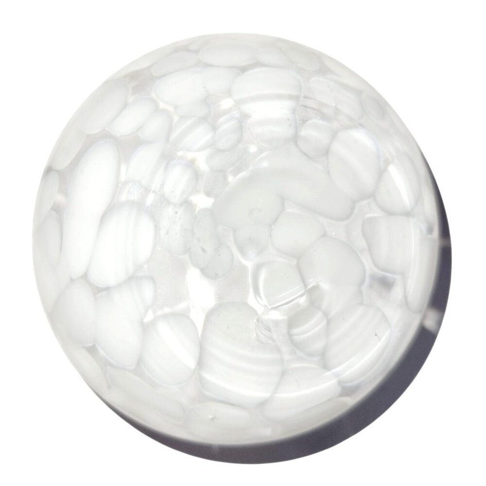 Hand Blown Clear and White Confetti Glass Votive/Tealight Candle Holder 2.75" - Picture 6 of 10
